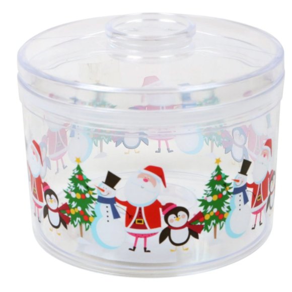 Christmas Themed Plastic Containers/Lids 4 Pack Cookies,Treats,Candy NEW - Picture 2 of 3